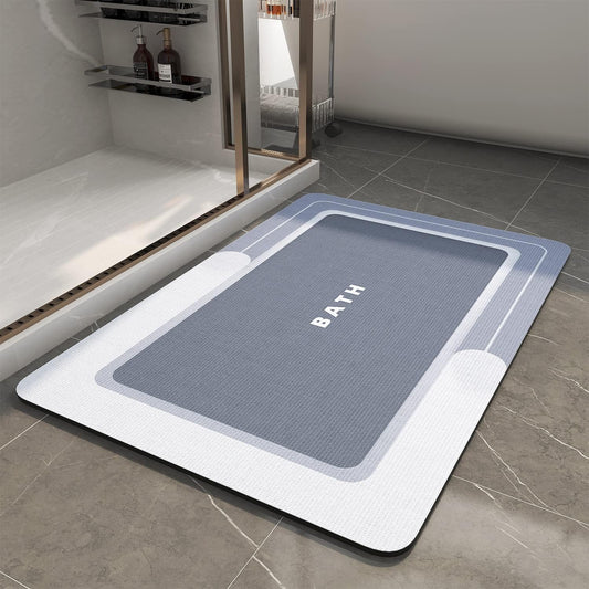 -Bath Mat-Bath Rug Non Slip Super Absorbent Stain Resistant Quick Dry Thin Bathroom Rug-Bath Mats for Bathroom Floor Bathtub Vanity-Bathmat Bath Rug Easy Care 17"X27" Blue