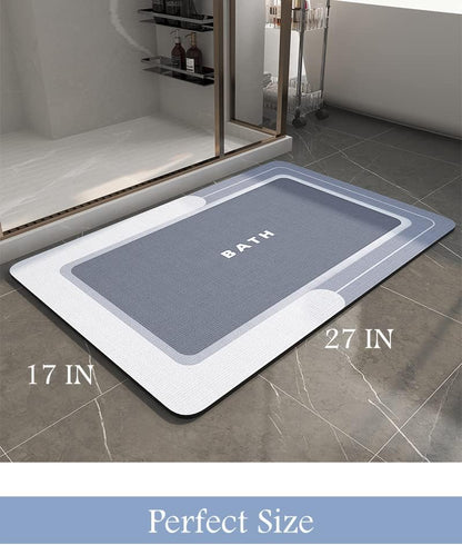 -Bath Mat-Bath Rug Non Slip Super Absorbent Stain Resistant Quick Dry Thin Bathroom Rug-Bath Mats for Bathroom Floor Bathtub Vanity-Bathmat Bath Rug Easy Care 17"X27" Blue